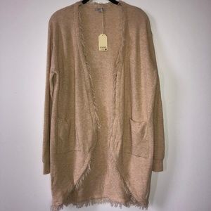 Tan Fringe Cardigan